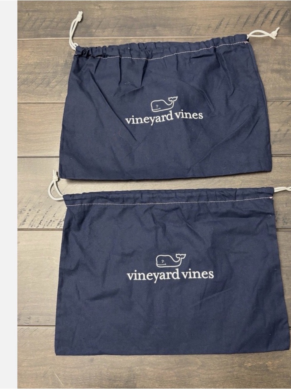 Vineyard Vines Navy Drawstring Storage Pouches Dust bag Set  14x10